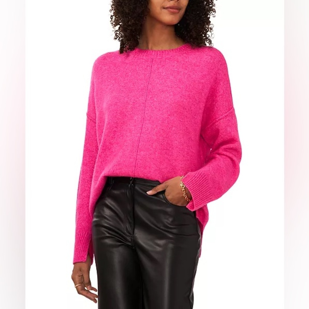 Vince Camuto Crew Neck Extended Shoulder Sweater